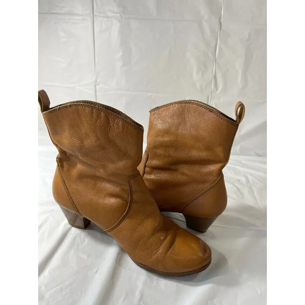Boc Women's Western Tan Leather Ankle Pull Up 2